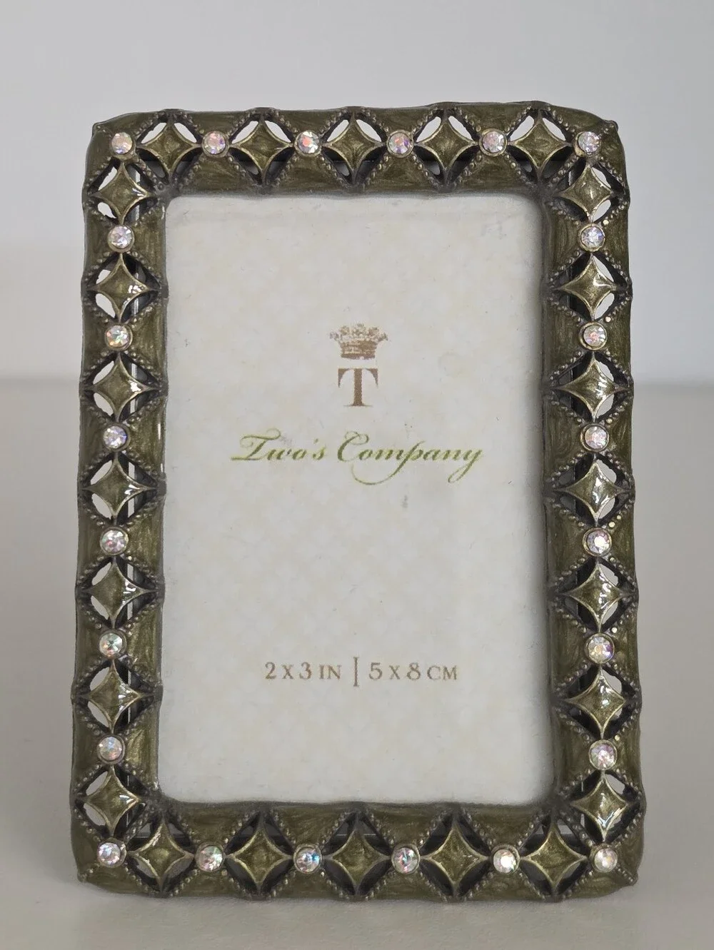 Two's Company Swarovski Bejeweled Enamel Mini Frame